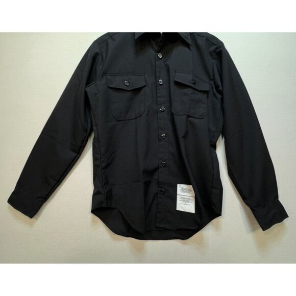 DSCP Quarterdeck Collection Mens Long Sleeve Dress Shirt 15.5-34SL Black Formal - Picture 5 of 11